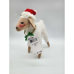 Annalee 2006 Christmas Lamb 10 inch Standing Plush Santa Hat Bell 866706 NWT